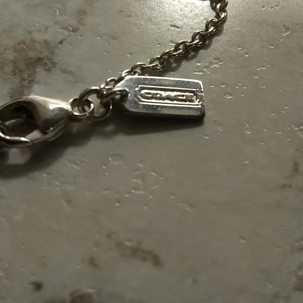 Authentic Coach Sterling Silver Heart Lock Pendant Necklace